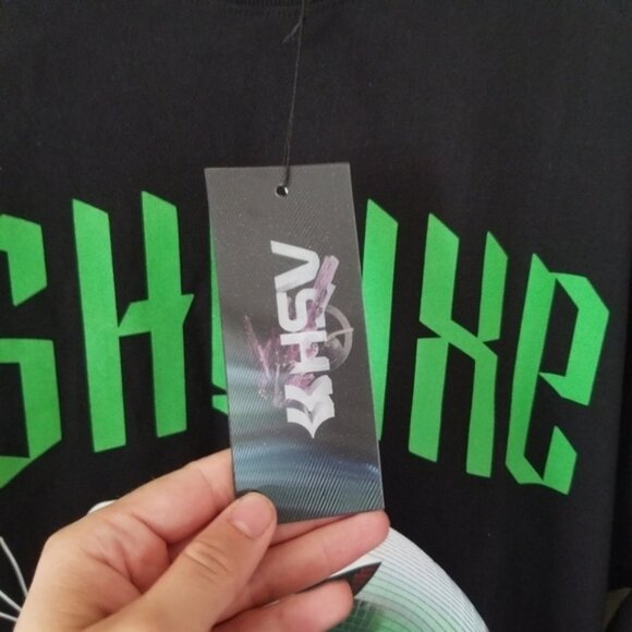 NWT Ashluxe Graphic Paradise Neon Panther T -Shirt on Black Cotton Size XXS - Picture 5 of 11